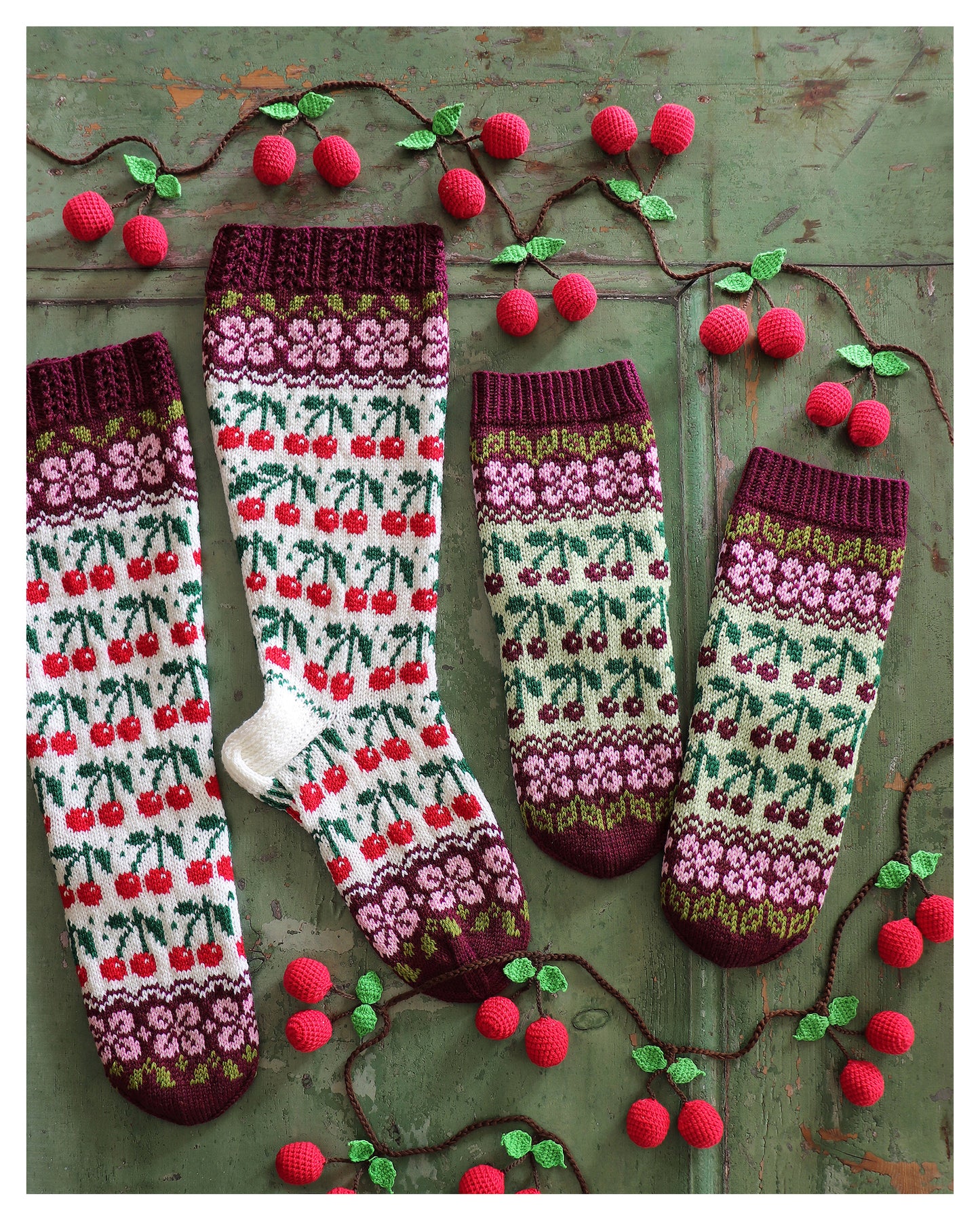 Cherry Socks - Knitted Sock Pattern Set