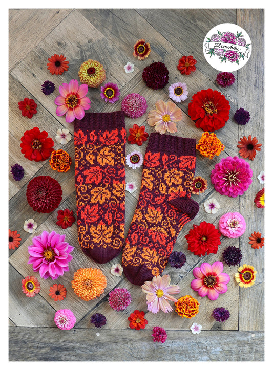 Autumn Vines - Knitted Sock Pattern