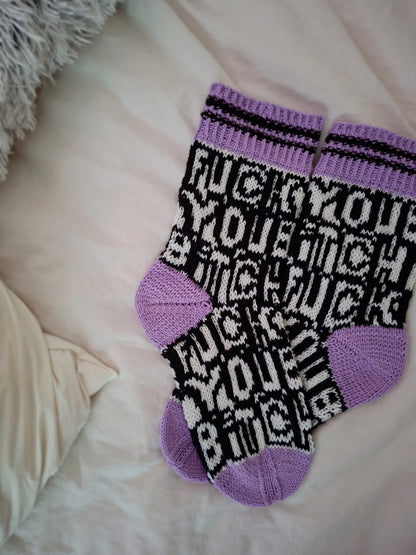Fuck You Bitch - Knitted Sock Pattern