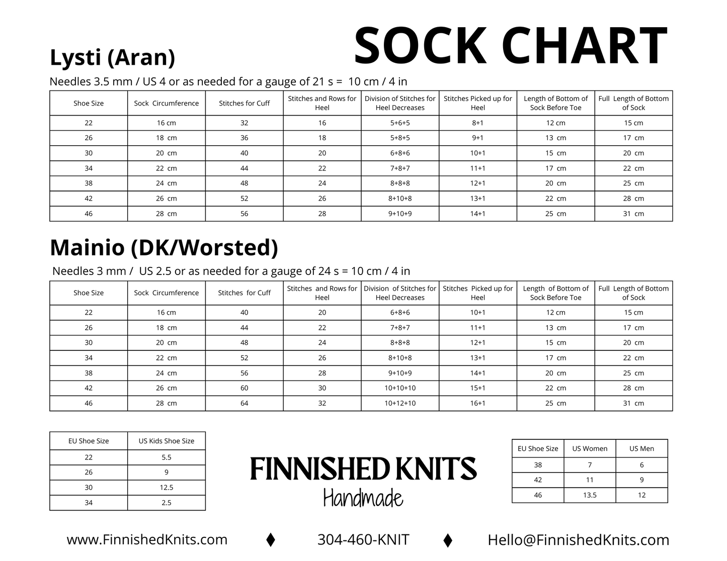 Sock Chart