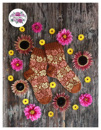 Autumn Vines - Knitted Sock Pattern